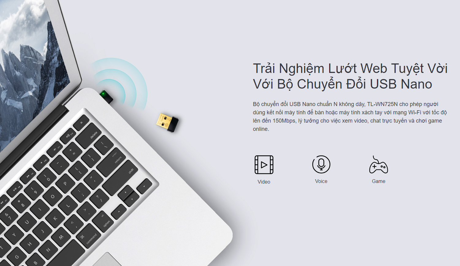 Card mạng không dây USB TP-Link TL-WN725N Wireless N150Mbps 2